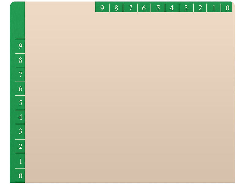 Medical Arts Press File Folder, Straight-Cut, Letter Size, Manila Stock, Manila/Dark Green, Reinforced Right Side, 50/Box