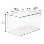 iDESIGN Storage Container with Hinged Lid, Plastic, Clear, 2/Pack (29192M2)
