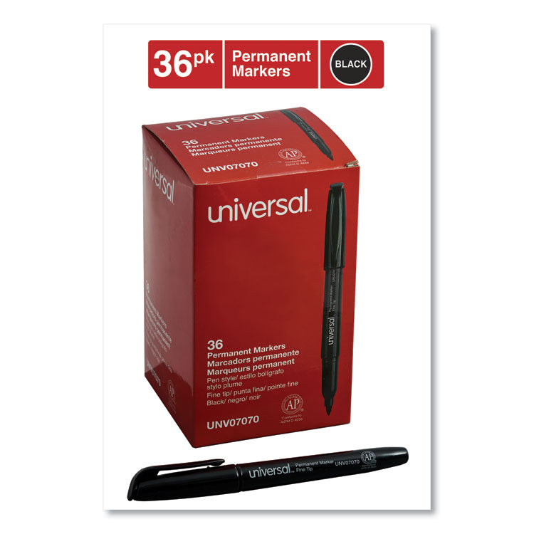 Pen-Style Permanent Marker Value Pack, Fine Bullet Tip, Black, 36/pack