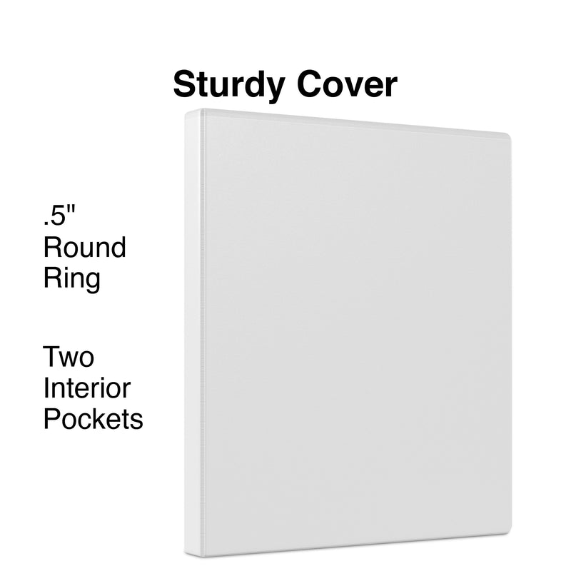 Staples 1/2" 3-Ring View Binder, White (ST23740-CC)