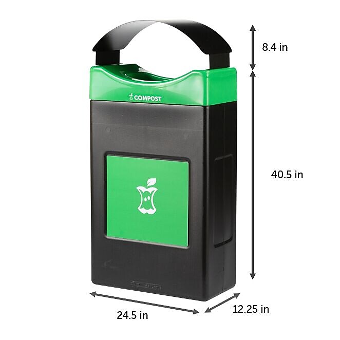 Commercial Zone Avante Polyethylene Compost Container, 30-Gallon, Black (7873S353A)