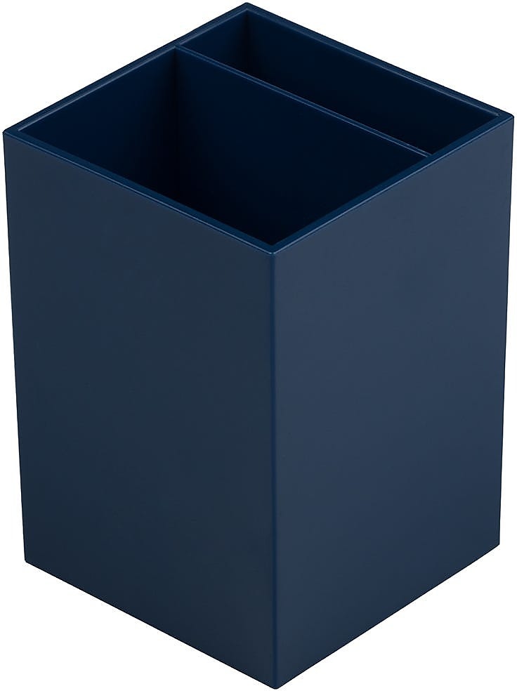 JAM PAPER Plastic Pen Holder, Navy Blue (341nas)