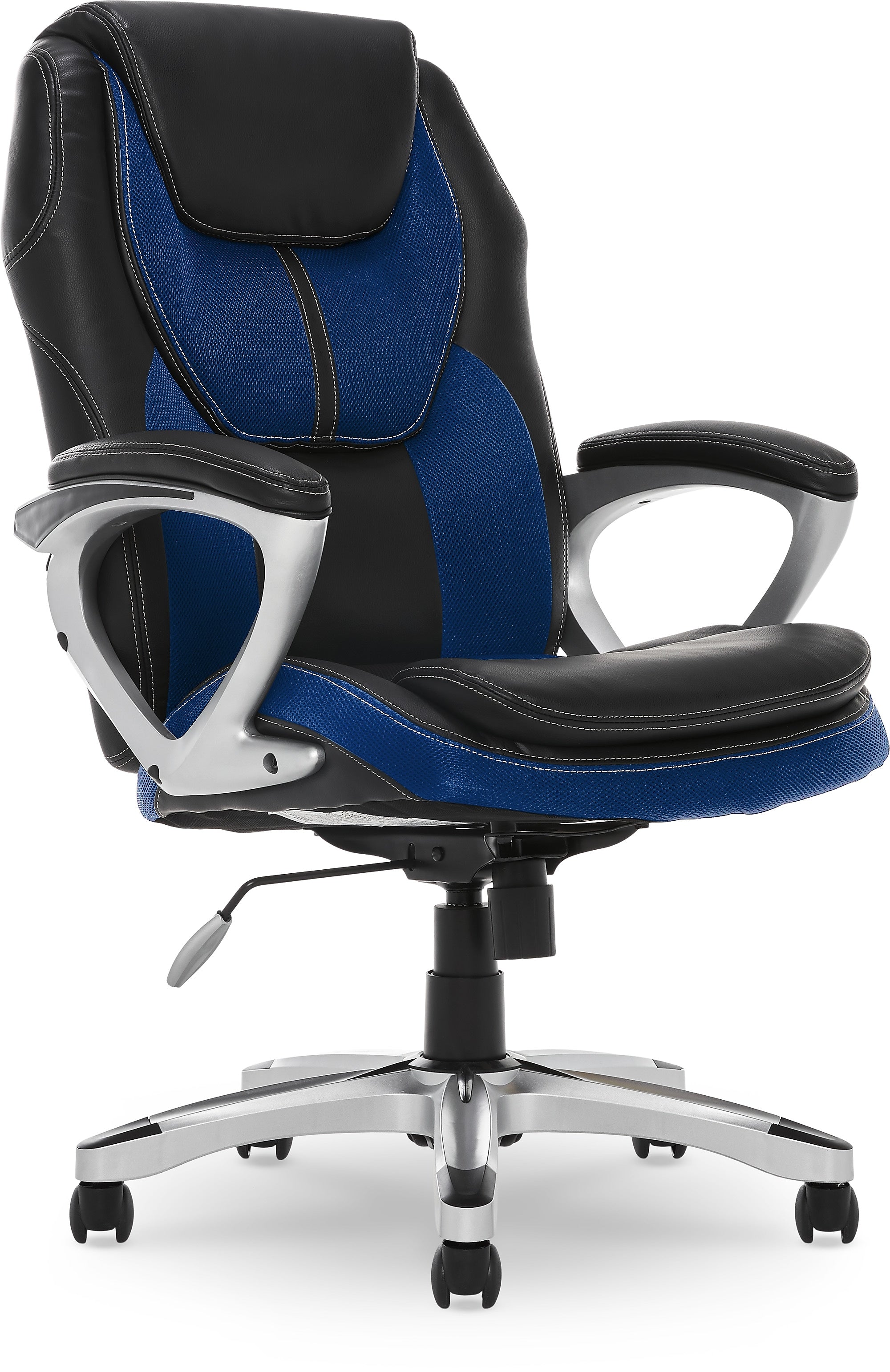 Serta Amplify Ergonomic Faux Leather Swivel Executive Chair, Blue (43673B)