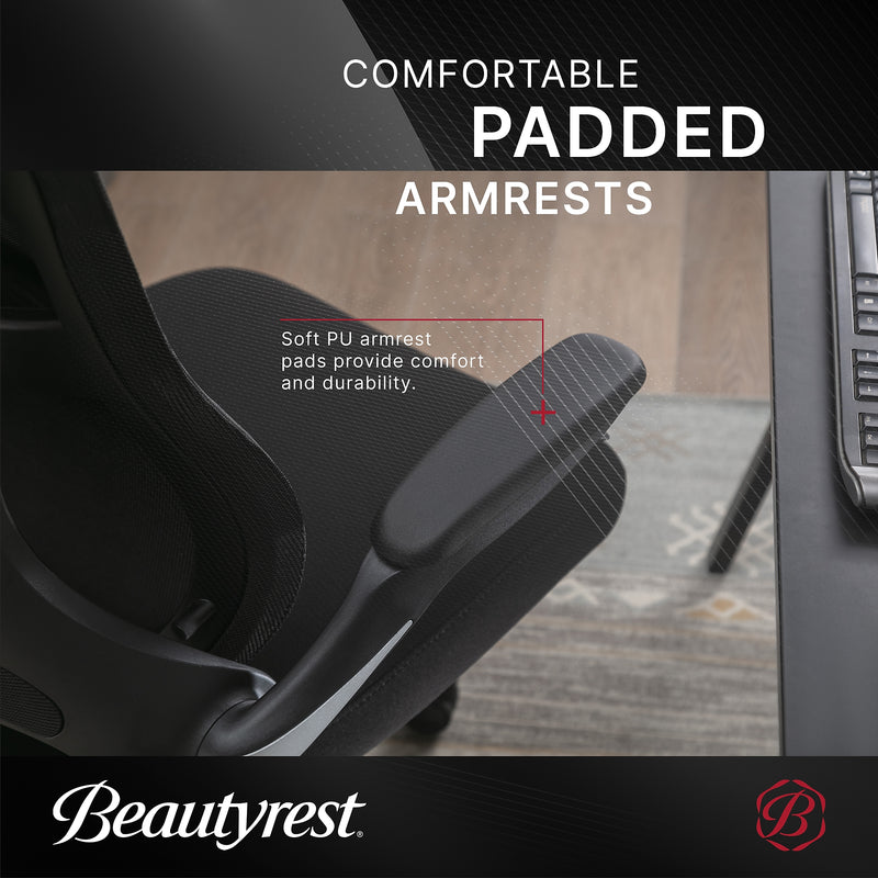 Beautyrest ErgoMax Ergonomic Mesh Swivel Task Chair, Black (60078-BLK)