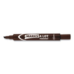 Marks A Lot Large Desk-Style Permanent Marker, Broad Chisel Tip, Brown, Dozen (8881)
