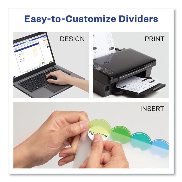 Insertable Style Edge Tab Plastic Dividers, 8-Tab, 11 X 8.5, Translucent, 1 Set