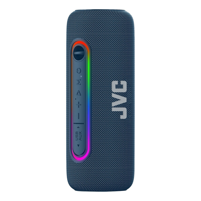 JVC True Wireless Portable Bluetooth Speaker, Water Resistant, Blue (SP-PA5BT)
