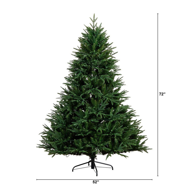 Nearly Natural 6-ft Pre-Lit Artificial Edmonton Fir Light Show Memory Shape Christmas Tree (T4785)
