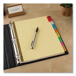 Insertable Big Tab Dividers, 8-Tab, Double-Sided Gold Edge Reinforcing, 11 x 8.5, Buff, Assorted Tabs, 1 Set