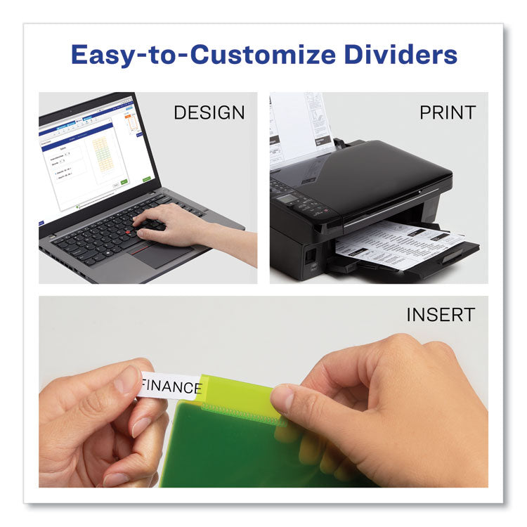 Insertable Big Tab Plastic Dividers, 5-Tab, 11 X 8.5, Assorted, 1 Set