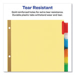 Insertable Big Tab Dividers, 8-Tab, Double-Sided Gold Edge Reinforcing, 11 x 8.5, Buff, Assorted Tabs, 1 Set