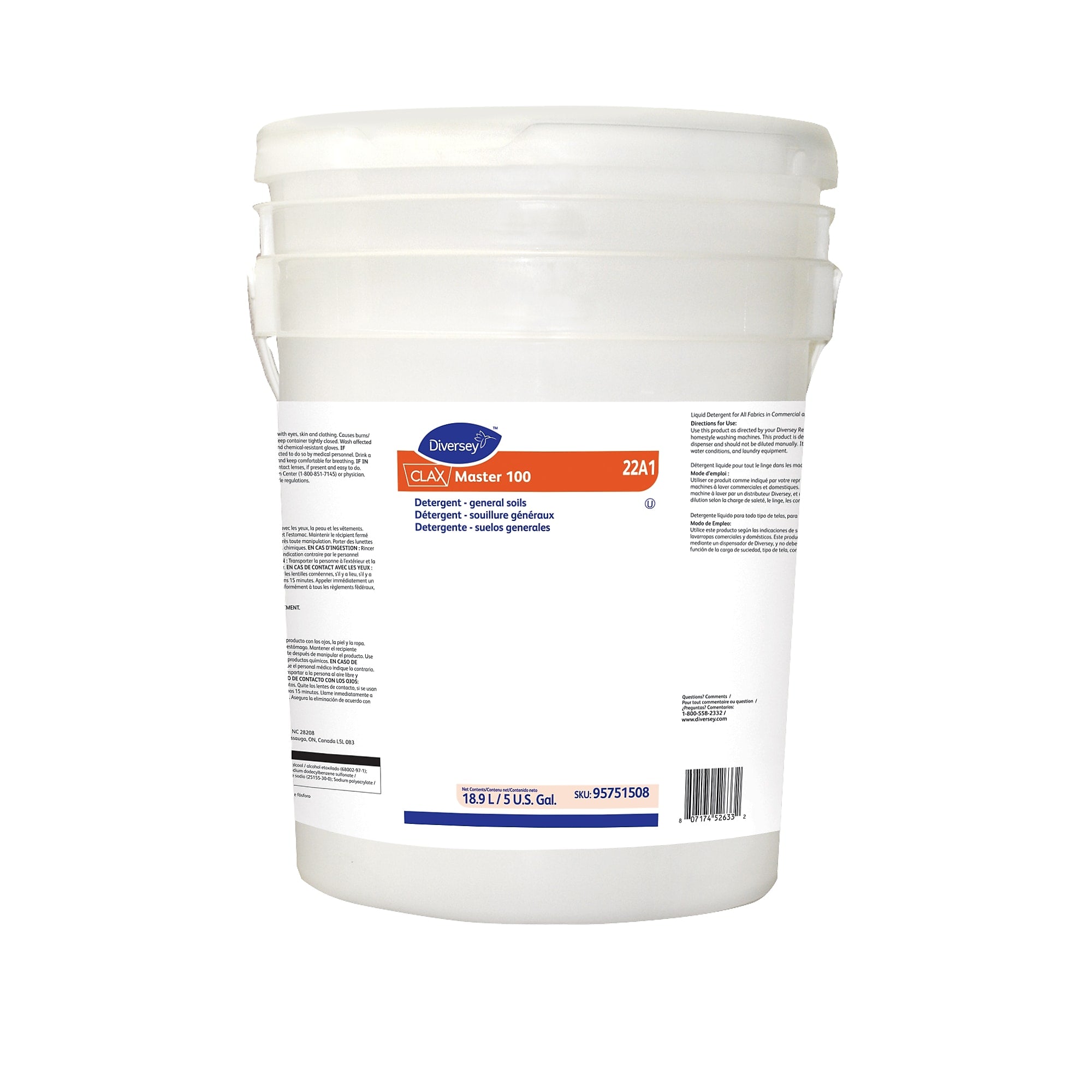 Diversey Clax Master 100 Solvent Enhanced Detergent, 5 Gallon (95751508)