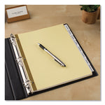 Insertable Big Tab Dividers, 8-Tab, Double-Sided Gold Edge Reinforcing, 11 x 8.5, Buff, Clear Tabs, 1 Set