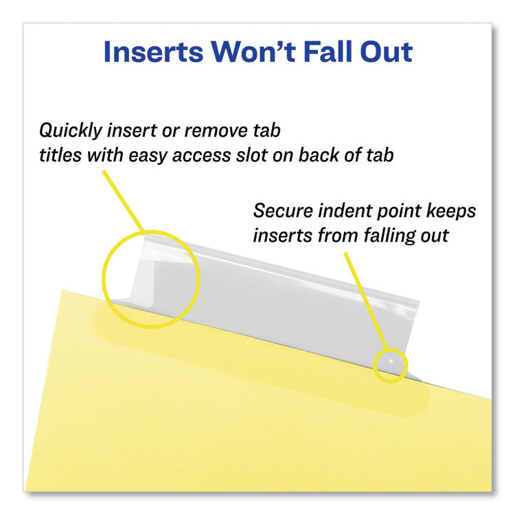 Insertable Big Tab Dividers, 8-Tab, Double-Sided Gold Edge Reinforcing, 11 x 8.5, Buff, Clear Tabs, 1 Set