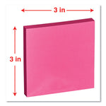 Self-Stick Note Pads, 3" x 3", Assorted Bright Colors, 100 Sheets/Pad, 12 Pads/Pack