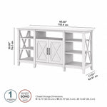Bush Furniture Key West Console TV Stand, Screens up to 65", Pure White Oak (KWV160WT-03)
