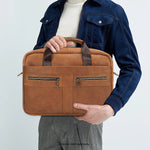SaharaCase Leather Briefcase, Laptop Compatible, Light Brown (LT00083)