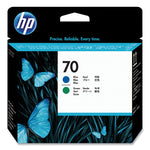 HP 70 (C9408ACT) Blue/Green Printhead, 24/Carton