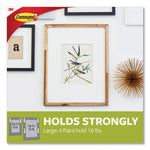 Picture Hanging Strips, Removable, Holds Up To 4 Lbs Per Pair, 0.75 X 3.65, Black, 4 Pairs/pack