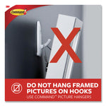 General Purpose Wire Hooks, Large, Metal, White, 5 lb Capacity, 3 Hooks and 8 Strips/Pack
