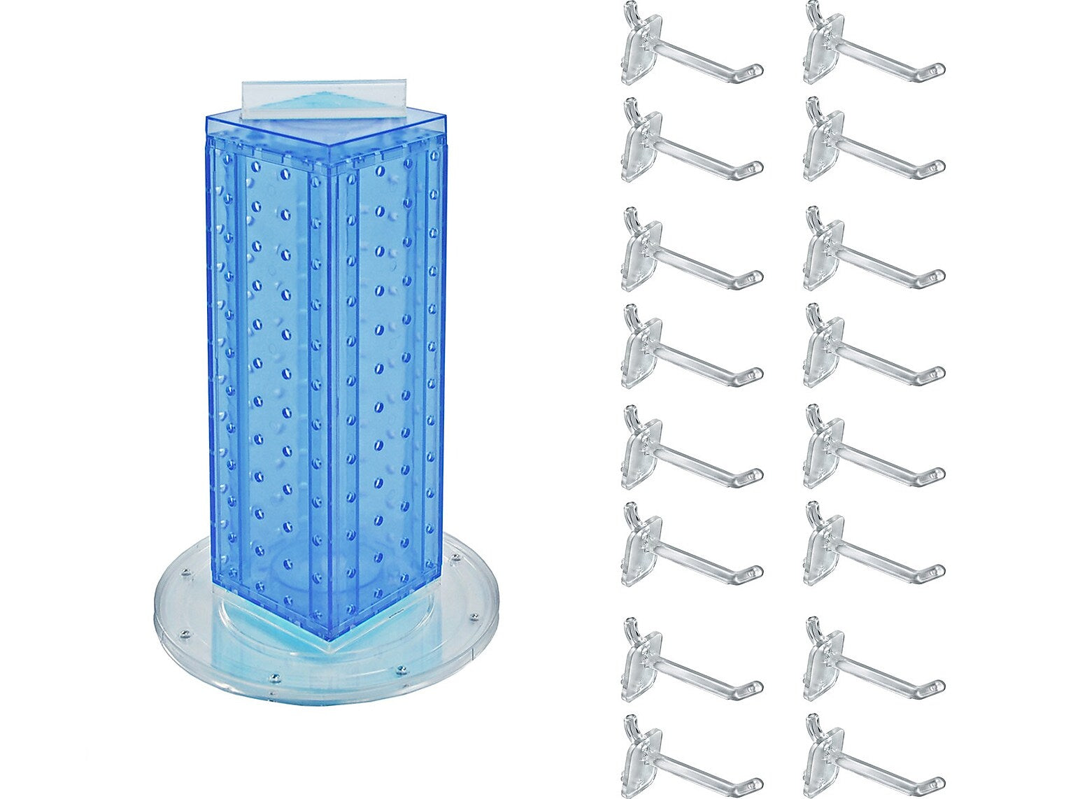 Azar Displays 12" x 4" Pegboard 4-Sided Revolving Counter Display, Blue, Each (700220-BLU-2C16)