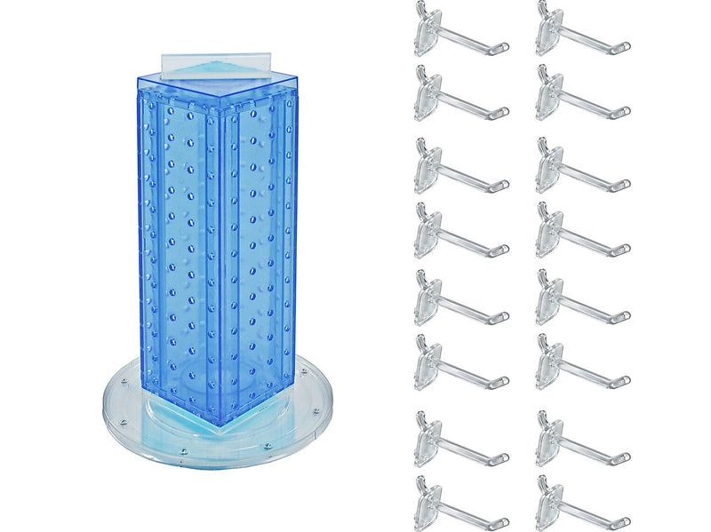 Azar Displays 12" x 4" Pegboard 4-Sided Revolving Counter Display, Blue, Each (700220-BLU-2C16)