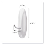 General Purpose Wire Hooks, Large, Metal, White, 5 lb Capacity, 3 Hooks and 8 Strips/Pack