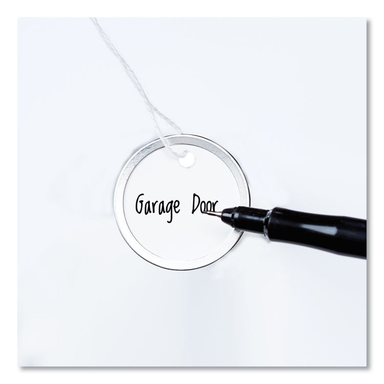 Heavyweight Stock Metal Rim Tags, 1.25" dia, White, 500/Box