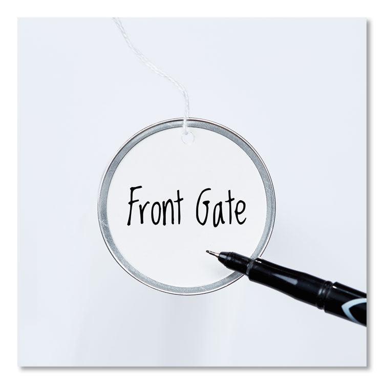 Heavyweight Stock Metal Rim Tags, 2.25" dia, White, 500/Box