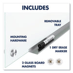 Brilliance Glass Dry-Erase Boards, 48" x 36", White Surface