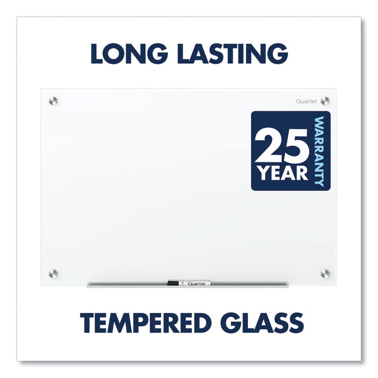 Brilliance Glass Dry-Erase Boards, 96" x 48", White Surface
