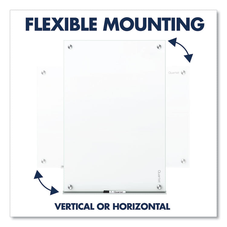 Brilliance Glass Dry-Erase Boards, 48" x 36", White Surface