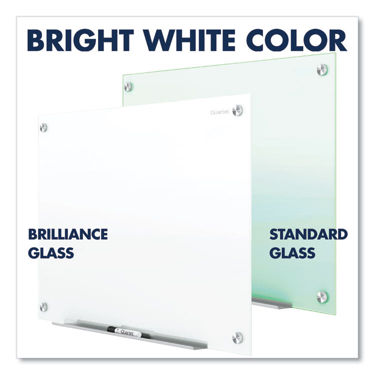 Brilliance Glass Dry-Erase Boards, 72" x 48", White Surface