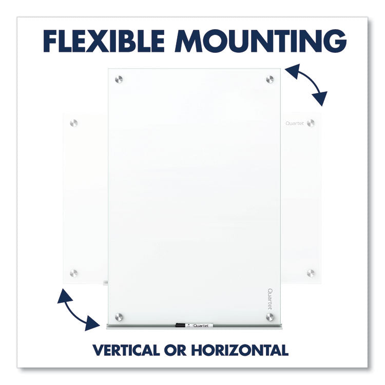 Brilliance Glass Dry-Erase Boards, 48" x 48", White Surface