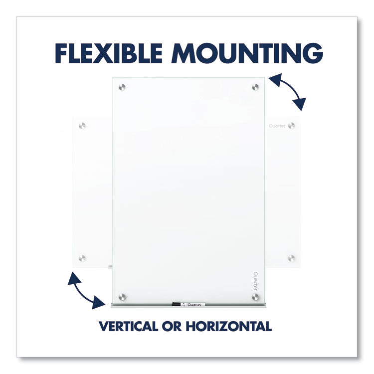 Brilliance Glass Dry-Erase Boards, 96" x 48", White Surface