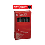 Comfort Grip Gel Pen, Retractable, Medium 0.7 mm, Black Ink, Clear/Black Barrel, Dozen