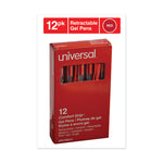 Comfort Grip Gel Pen, Retractable, Medium 0.7 mm, Red Ink, Clear/Red Barrel, Dozen