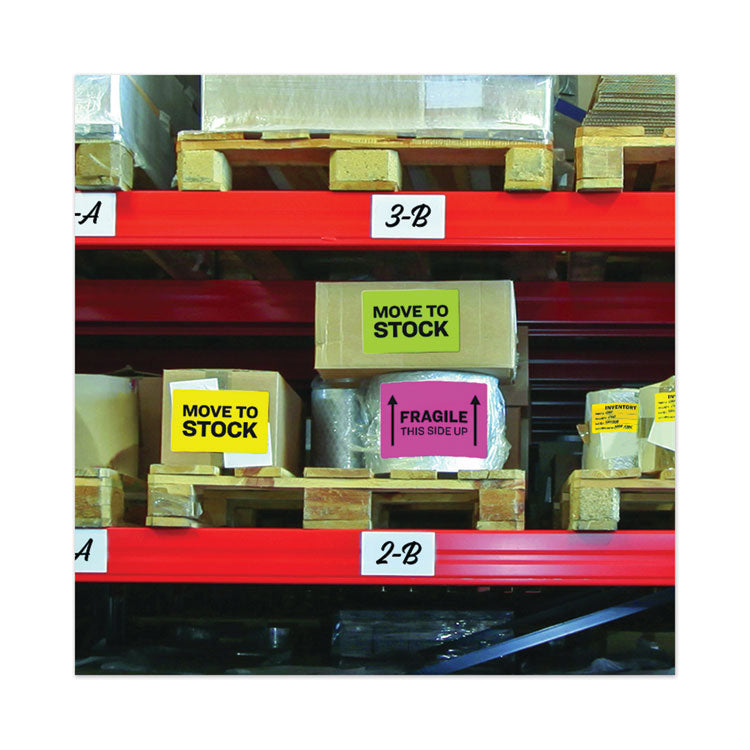High-Visibility Permanent Laser Id Labels, 8.5 X 11, Asst. Neon, 15/pack