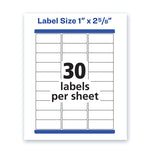 Waterproof Address Labels With Trueblock And Sure Feed, Laser Printers, 1 X 2.63, White, 30/sheet, 50 Sheets/pack