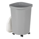 Iris 30 Quart Airtight Dog & Cat Food Container with Lid, Plastic, Elephant Gray (500313)