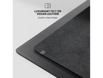 JOURNEY ALTI SLIM Wireless Charging Vegan Leather/Felt Desk Pad, 11.8" x 32.6", Black (JWCDMSBK)