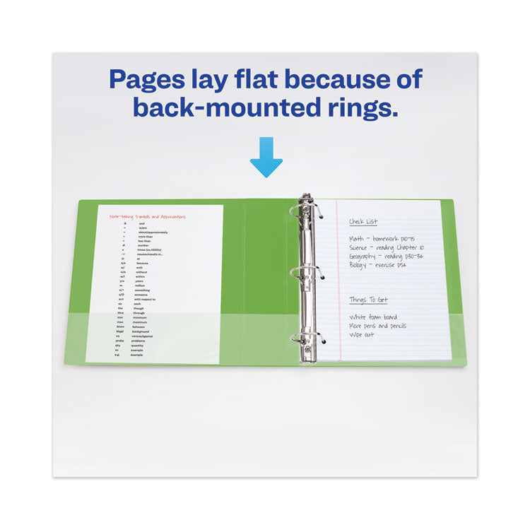 Heavy-Duty View Binder With Durahinge And Locking One Touch Ezd Rings, 3 Rings, 4" Capacity, 11 X 8.5, Chartreuse