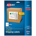 Avery TrueBlock Inkjet Shipping Labels, 8.5" x 11", Matte White, 25 Labels/Pack (8165)
