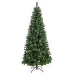 Nearly Natural 8-ft Wisconsin Slim Snow Tip Pine Artificial Christmas Tree with 600 Clear LED Lights (T3050)