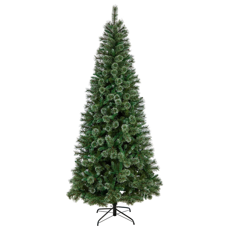 Nearly Natural 8-ft Wisconsin Slim Snow Tip Pine Artificial Christmas Tree with 600 Clear LED Lights (T3050)