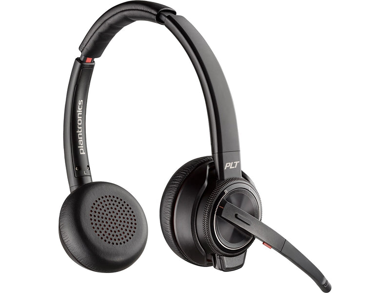 Poly Savi 8220 Wireless Bluetooth Stereo On Ear Headset, MS Certified (77Y82AA#ABA)
