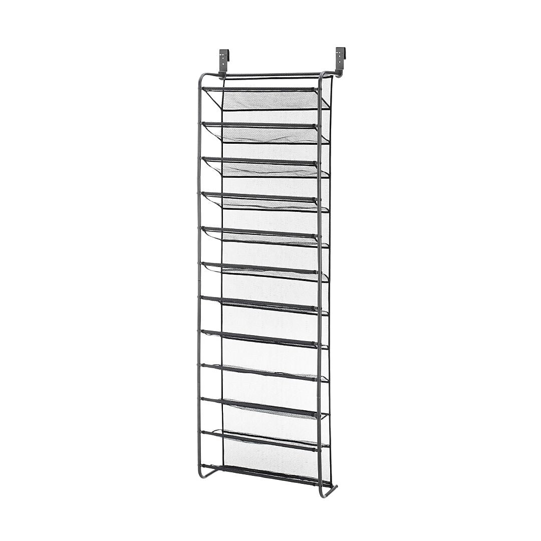 Whitmor 36-Pair Over-the-Door Shoe Rack, Gunmetal (6037-7037-GM-SIOC)