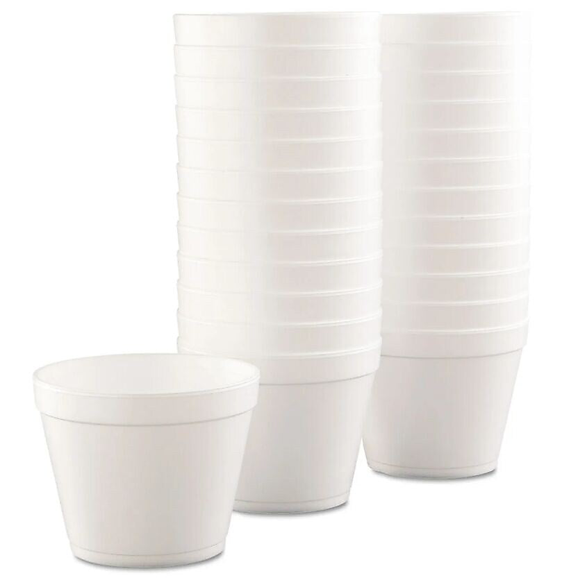 Dart Foam Containers, Foam, 24oz, White, 25/Bag, 20 Bags/CT (DCC24MJ48)