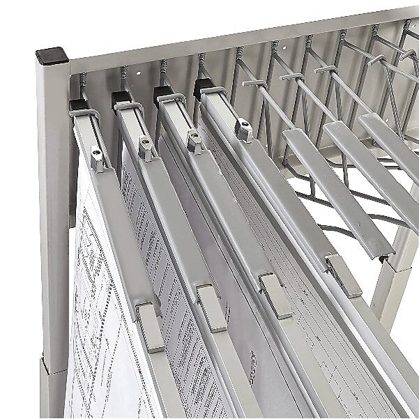 AdirOffice Steel Vertical File Blueprint Rolling Storage Stand, Grey (613-KIT1)