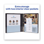 Framed View Heavy-Duty Binders, 3 Rings, 0.5" Capacity, 11 X 8.5, Navy Blue